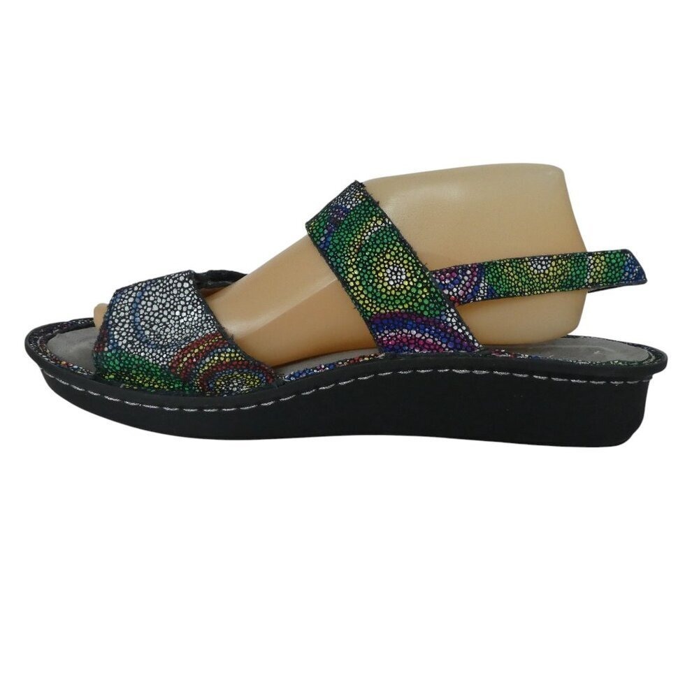 Alegria Verona Bullseye Sandals Women 41 Multi Color Leather Adjustable Comfort - Picture 3 of 14